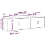 Zidni TV ormar set Zidne 2 pcs Crni hrast 80 x 34,5 x 40 cm | shoptok.hr