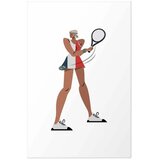  Plakat - Tennis Player with a Racket on a White Background - Illustration 21x30 Bez okvira | shoptok.hr