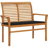  Vrtna klupa s crnim jastukom 112 cm od masivne tikovine | shoptok.hr