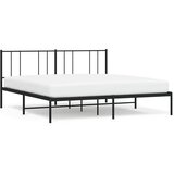 The Living Store Kovinski posteljni okvir z vzglavjem črn 183x213 cm - Posteljni Okvir, (21525159) | Shoptok.si