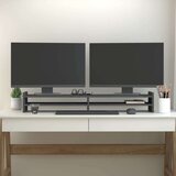  Stalak za monitor sivi 100x27x15 cm od masivne borovine | shoptok.hr