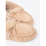 Shelvt Warm beige loafer slippers with a bow | Shoptok.si