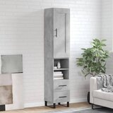 The Living Store Visoka omara betonsko siva 34,5x34x180 cm inženirski les - Visoka Omarica, (21837469) | Shoptok.si
