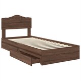  Krevet s od storage Smeđi hrast 70 x 190 cm Konstruirano drvo | shoptok.hr