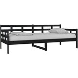  Dnevni ležaj od masivne borovine crni 90 x 200 cm | shoptok.hr