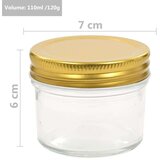 vidaXL Staklenke za džem sa zlatnim poklopcima 24 kom 110 ml | shoptok.hr