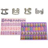  Nail Painting Set Nail Lacquers Glitter Stickers Rings | Shoptok.si