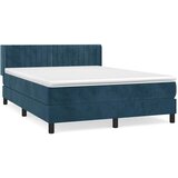 Krevet s oprugama i madracem tamnoplavi 140x190 cm baršunasti | shoptok.hr