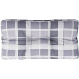  Jastuk za palete sivi karirani 70 x 40 x 12 cm od tkanine | shoptok.hr