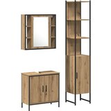 vidaXL Kupaonske jedinice s umivaonikom Smeđa 33 x 33 x 185.5 cm | shoptok.hr