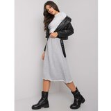 Fashion Hunters gray melange flared cotton skirt Cene