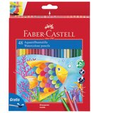  BOJE DRVENE-VODENE 48BOJA PLUS KIST PLUS ŠILJILO AQUARELL FABER CASTELL 114448 BLISTER | Shoptok.si