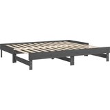  Dnevni ležaj na izvlačenje sivi 2x(100x200) cm masivna borovina | Eponuda.com