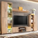 The Living Store Stenska enota za TV z LED osvetlitvijo sonoma hrast - Stenska TV Enota, (21376725) Cene