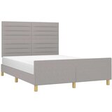 Posteljni okvir z vzglavjem svetlo siv 140x190 cm blago, (20788237) | Shoptok.si