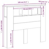  LED uzglavlje boja dimljenog hrasta 120x18,5x103,5 cm | shoptok.hr