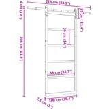 vidaXL Drsna vrata Rjava 100 x 208 cm Trdna borovina | Shoptok.si