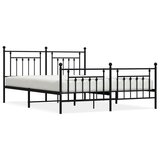 The Living Store Kovinski posteljni okvir z vzglavjem in vznožjem črn 183x213 cm - Posteljni Okvir, (21531356) | Shoptok.si