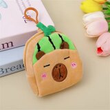  Plush Wallet with Keychain Capybara Watermelon Green 9.5 x 8 cm | Shoptok.si