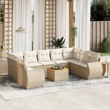 Maison Chic Seti vrtnega pohištva - Vrtna garnitura - Vrtni pohištvo set 10-delna z blazinami bež poli ratan, (21817031) | Shoptok.si