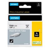 Dymo Rhino Industrial Heat-Shrink Cable Label Tubes | 6mm x 1.5m | Black Print on White | for Rhino Label Makers | shoptok.hr