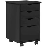  Gležnji kabinet s kolesom Črna 34 x 39 x 56 cm Masivna borovina, (5000232510) | Shoptok.si