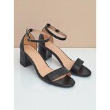 Resti Kallistia women's heeled sandals made of ecological leather, black 6 cm | Shoptok.si