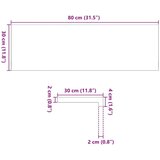 vidaXL Prozorske klupice 2 kom tamnosmeđe 80x30x2 cm masivne hrast | shoptok.hr