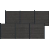 PANEL ograde 6 pcs WPC i aluminij Crna | Shoptok.si