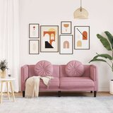 vidaXL Kavč dvosed z blazinami roza žamet | Shoptok.si