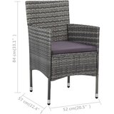  11-dijelni vrtni blagovaonski set od poliratana sivi | shoptok.hr