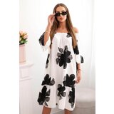 Kesi Włoski Women's viscose dress with a floral pattern black Cene