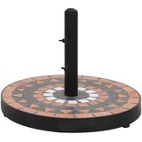 vidaXL Podstavek za senčnik terakota in bel okrogel 12 kg | Shoptok.si