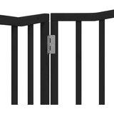 vidaXL Vrata za pse s 2 panela sklopiva crna 160 cm od drva topole | shoptok.hr