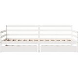  Dnevni krevet s ladicama bez madraca bijeli 90x190 cm masivno drvo | shoptok.hr