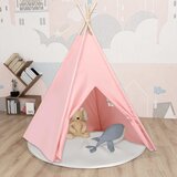vidaXL Otroški tipi šotor z vrečo peach skin roza 120x120x150 cm | Shoptok.si