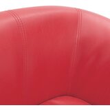 Zaobljena fotelja od umjetne kože s tabureom crvena | shoptok.hr
