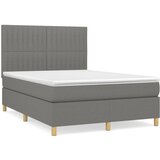 Maison Chic Box spring postelja - Vzmetna postelja z vzmetnico temno siva 140x200 cm blago SL8205, (21903385) | Shoptok.si