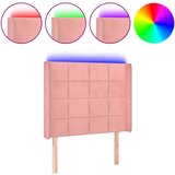 Maison Chic led posteljno vzglavje - vzglavna omarica - nočna omarica roza 103x16x118/128 cm žamet, (21707094) | Shoptok.si