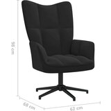  Stolica za opuštanje crna baršunasta | shoptok.hr