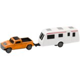  Metalni set vozila Pickup s kamperom DIE-CAST - oranžna | Shoptok.si
