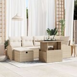 vidaXL Set od 7 dijelova vrtnih sofa s jastučićima bež poli ratan | shoptok.hr