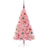 vidaXL Umjetna preddekorirana božićna jelka Roza 150 cm PVC | Shoptok.si