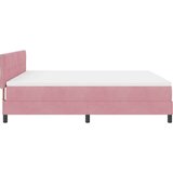  LED Box Spring Krevet Ružičasta 180 x 200 cm Baršun | shoptok.hr
