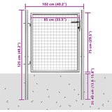  Vrtna vrata od pocinčanog čelika 100 x 75 cm srebrne boje | shoptok.hr