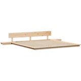 vidaXL Posteljni okvir s nočnimi omaricami 180x200cm Trden les | Shoptok.si