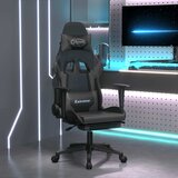 Masažna igraća stolica i oslonac za noge crno-siva umjetna koža | shoptok.hr