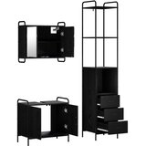  Set ormarića za kupaonicu 3 kom. Crni hrast 40 x 36 x 200 5 cm - Crni hrast Ormar s umivaonikom (2 vrata) + viseći ormar | shoptok.hr