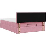  Otomanski krevet s madracem ružičasti 140x190 cm baršunasti | shoptok.hr