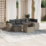vidaXL 7-dijelni set vrtnih sofa svjetlosivi od poliratana | shoptok.hr